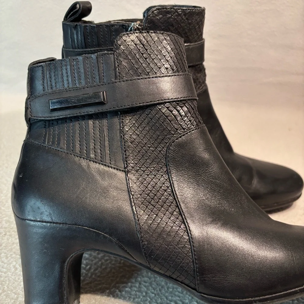 Ecco Alliston black women’s heeled ankle boots EU size 42 side zipper